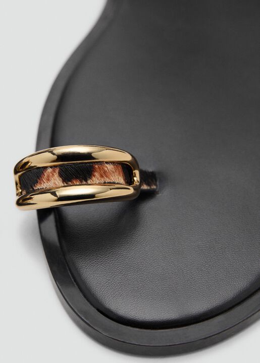 Animal print leather sandals