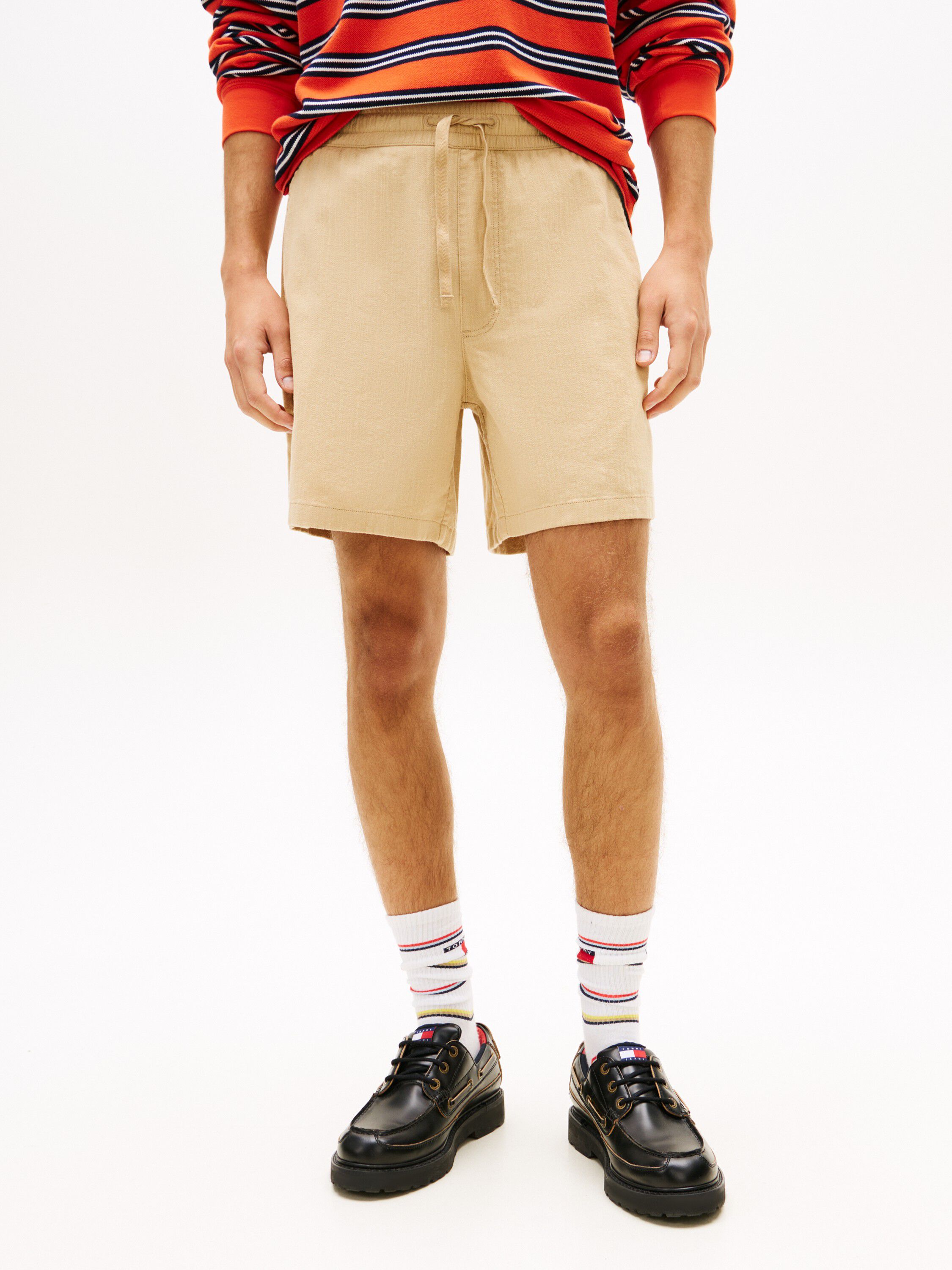 Logo Relaxed Shorts With Linen