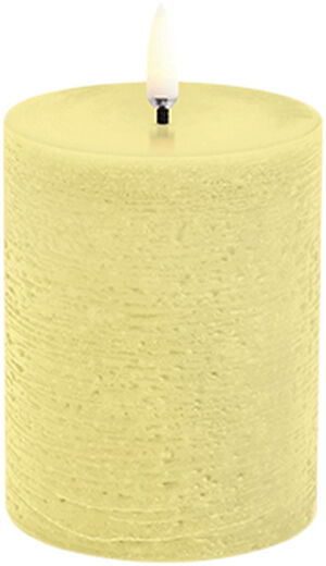 LED pillar candle, Wheat Yellow, Rustic, 7,8x10,1 cm