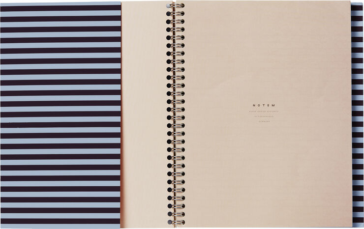 NELA Notebook med spiralryg - Stor, Bordeaux og blå