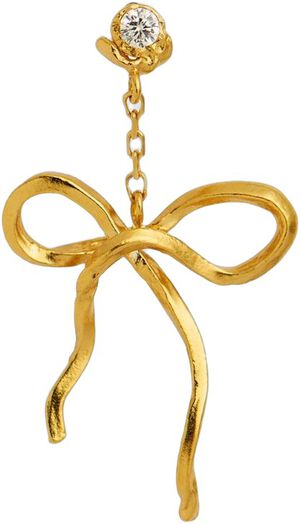Dangling Flow Bow Ørering - Forgyldt
