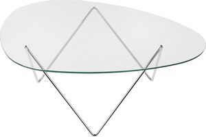 Pedrera Coffee Table Base: Chrome, Top: Transparent Glass