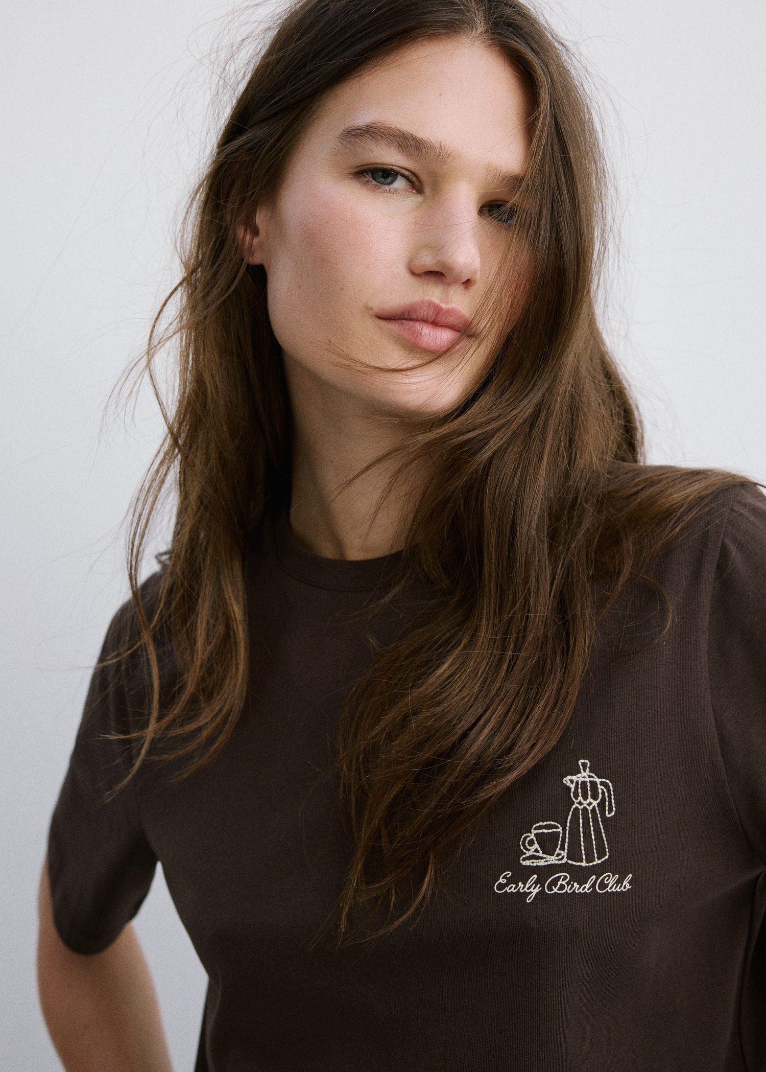 Printed cotton-blend t-shirt