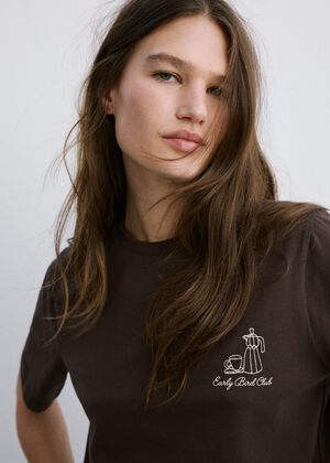 Printed cotton-blend t-shirt