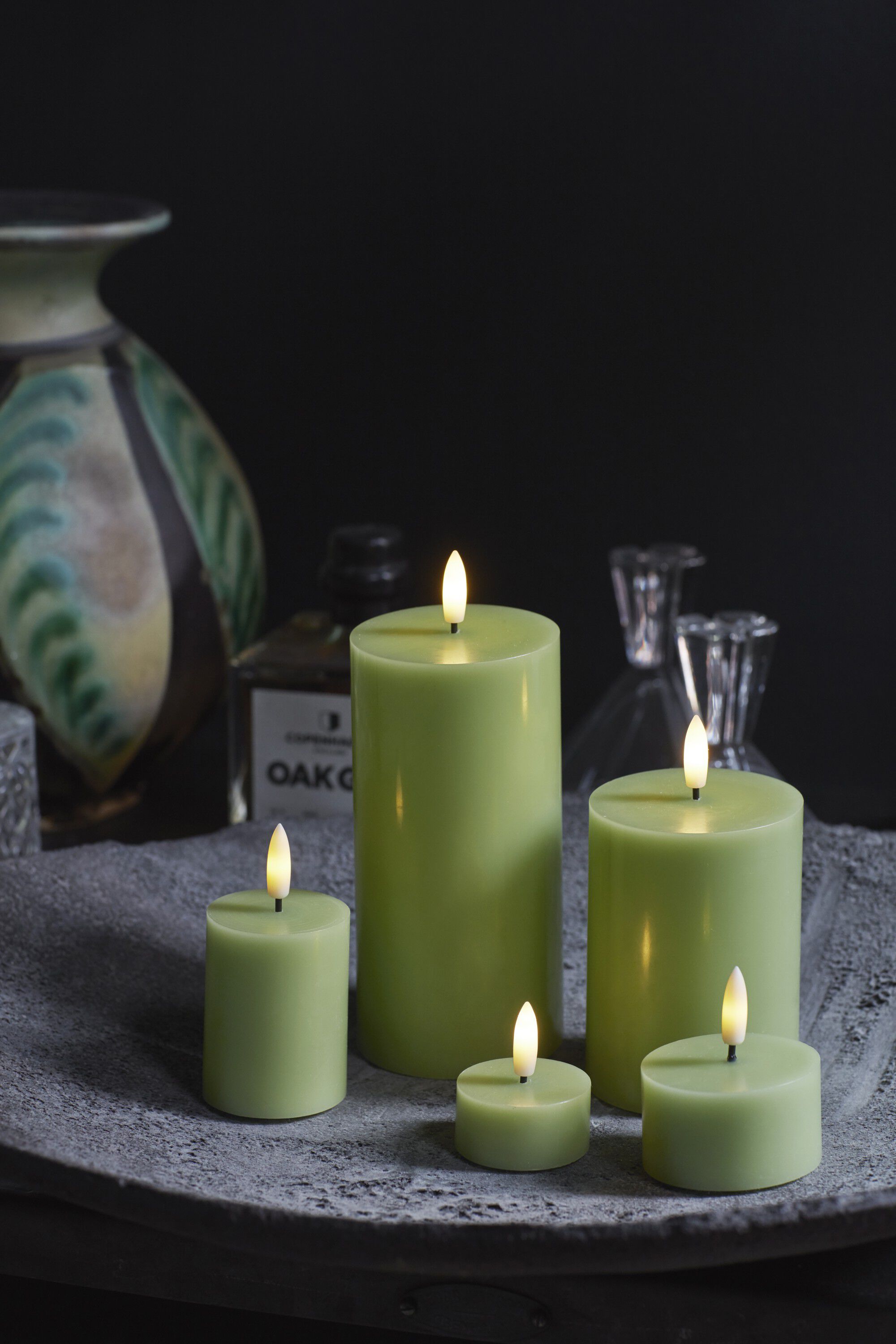 Sille Fyrfadslys 2 stk. s&aelig;t, &Oslash;6xH3,4cm