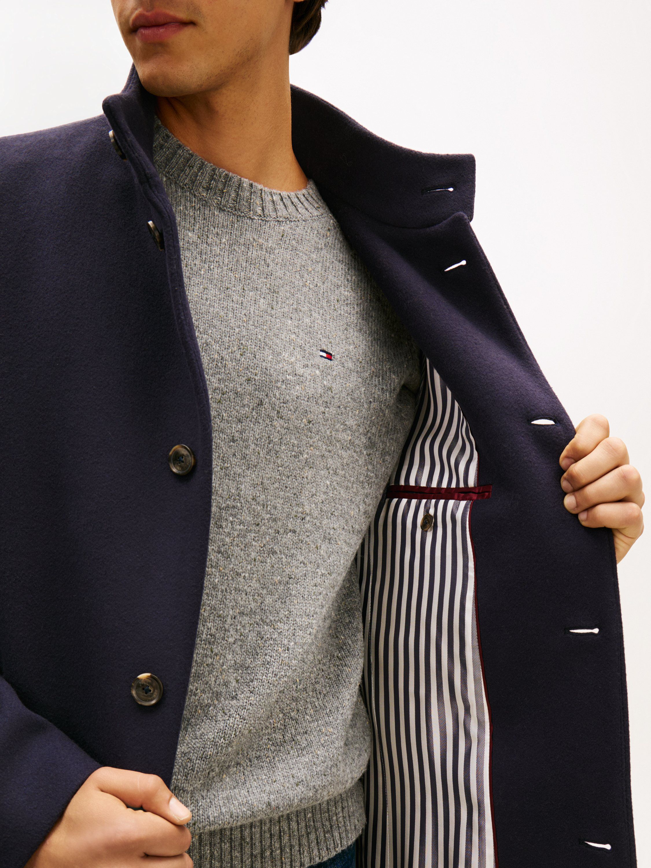 New York Label Wool Blend Coat
