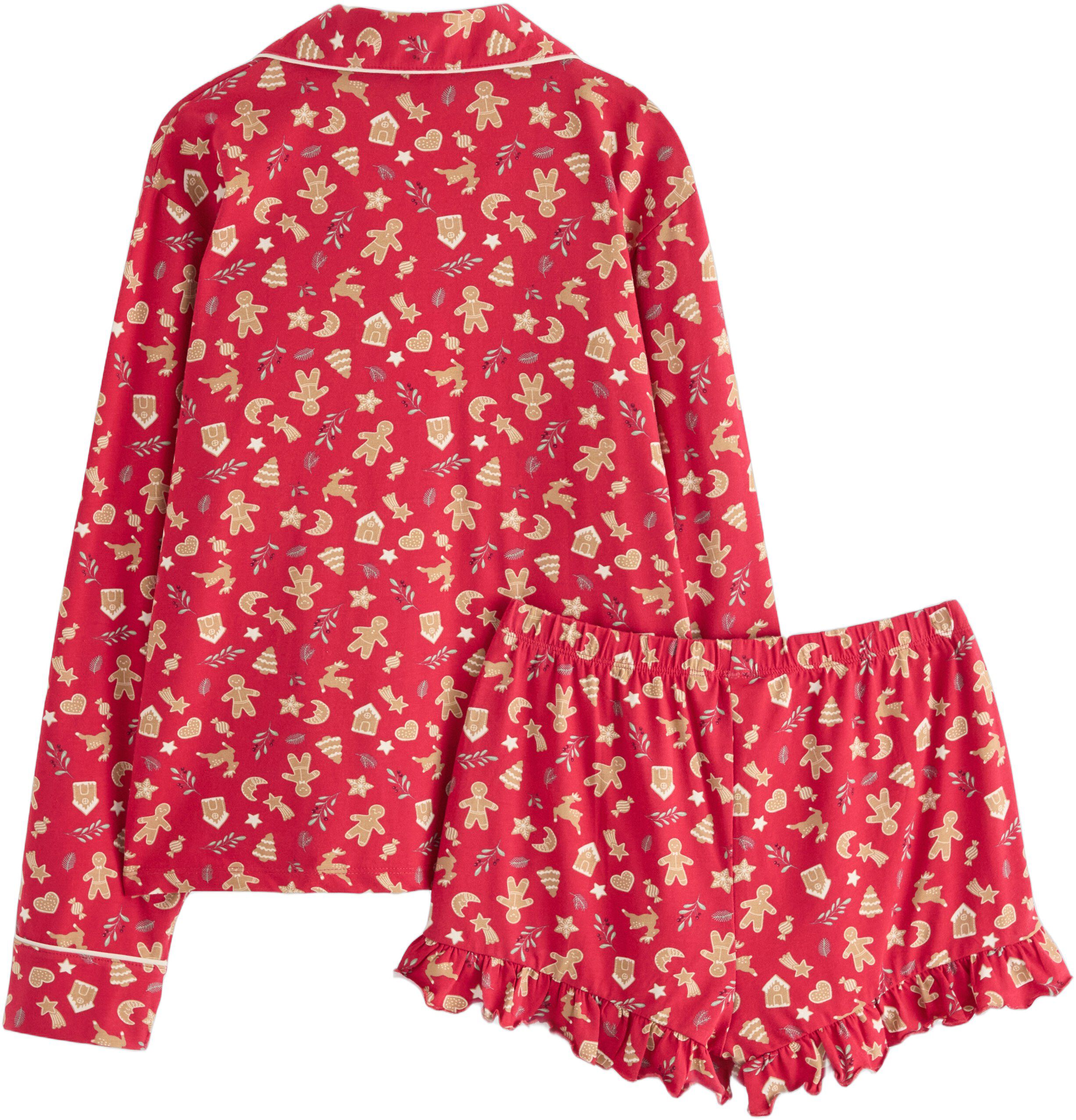 Bl&oslash;dt pyjamass&aelig;t i bomuld med en sk