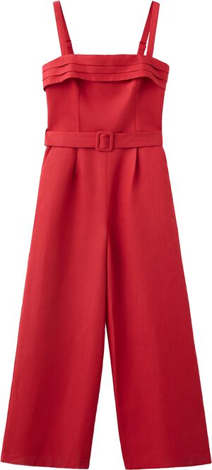 Belt linen jumpsuit