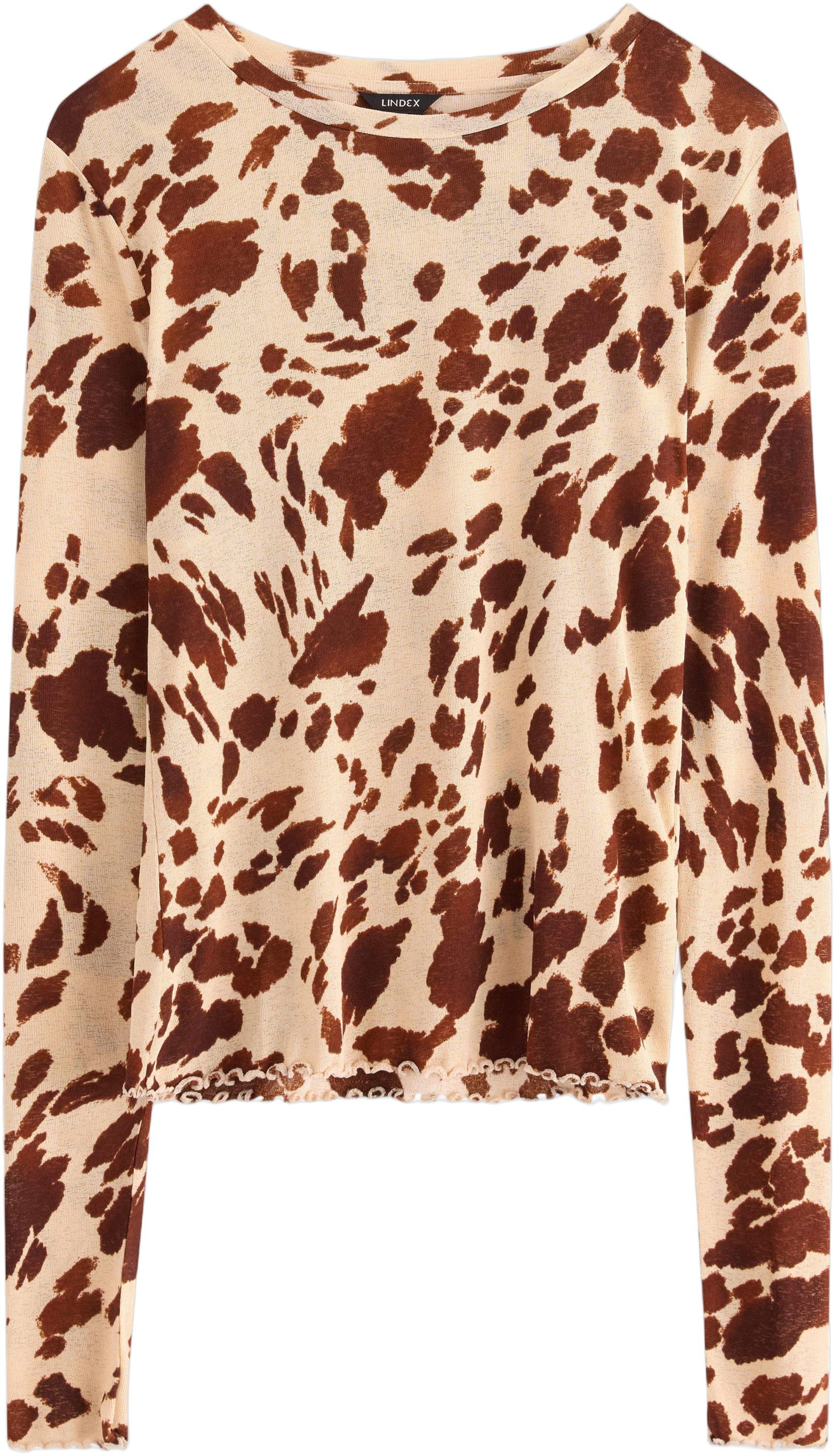 Long-sleeved top in soft, sheer jer