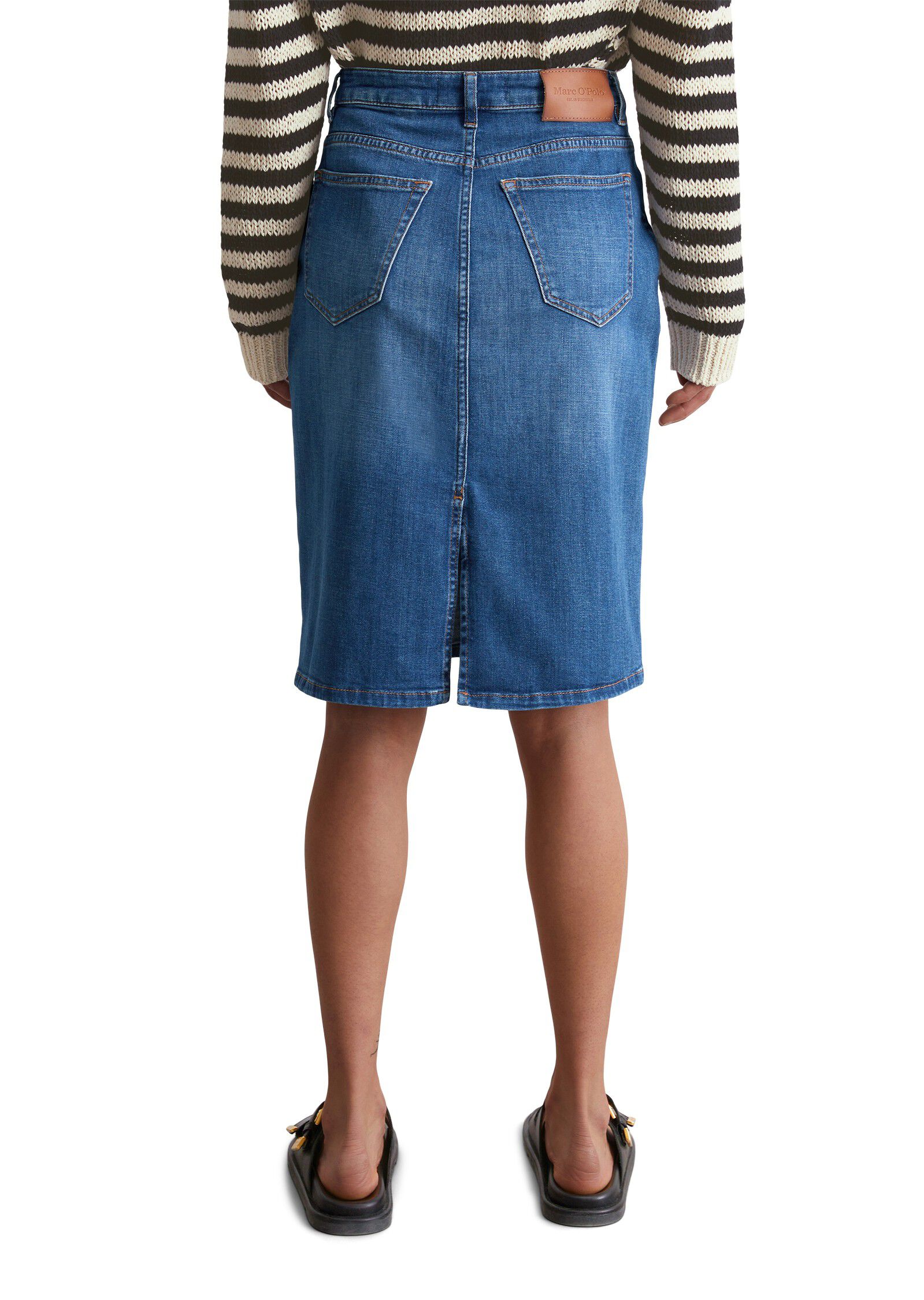 Denim Skirt, high waist, midi lengt