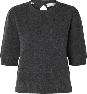 SLFLULU SS ALPACA BLEND OPEN BACK KNIT O-NECK NO