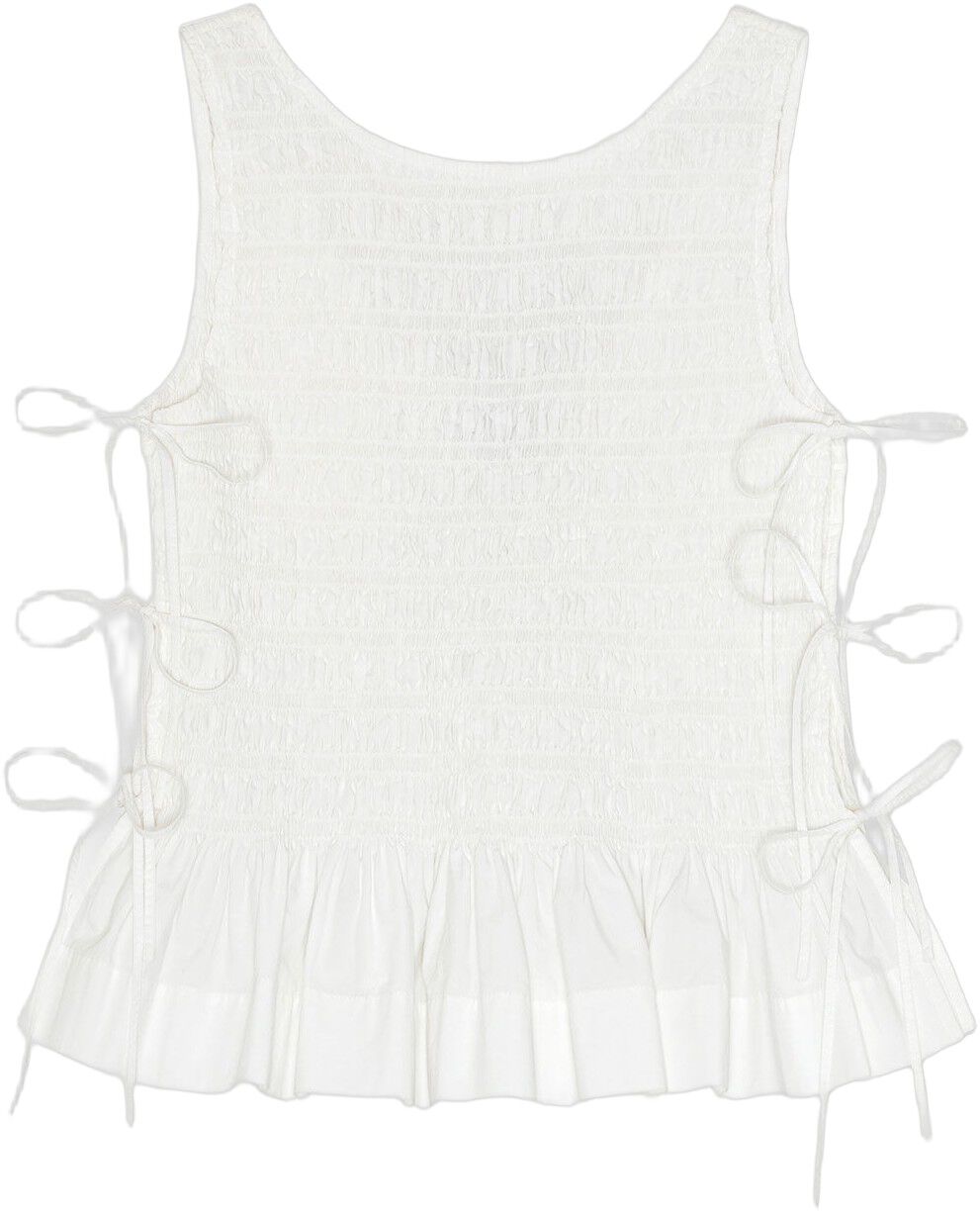 Cotton Poplin Smock Tie String Top