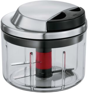 Minihakker med låg 0,6 liter 13 x 12 cm Klar/Stål/Sort