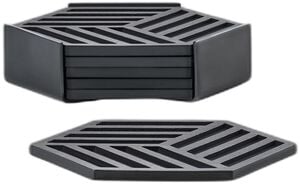 Glasbrikker Hexagon 6 stk. Black