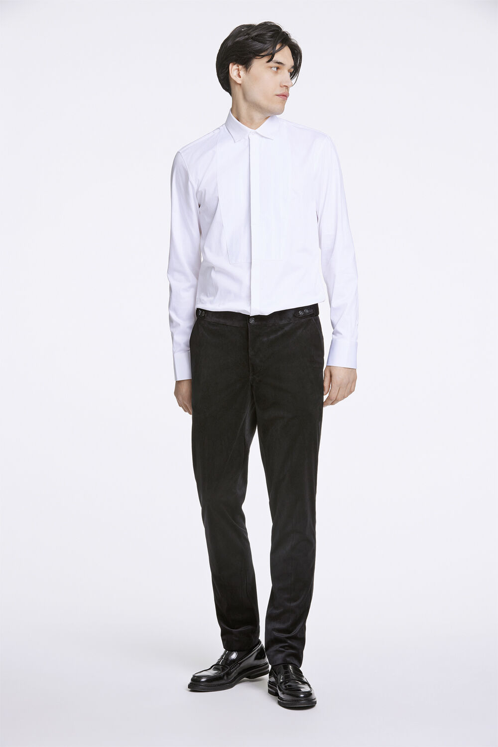 Straight cut Tuxedo shirt L/S
