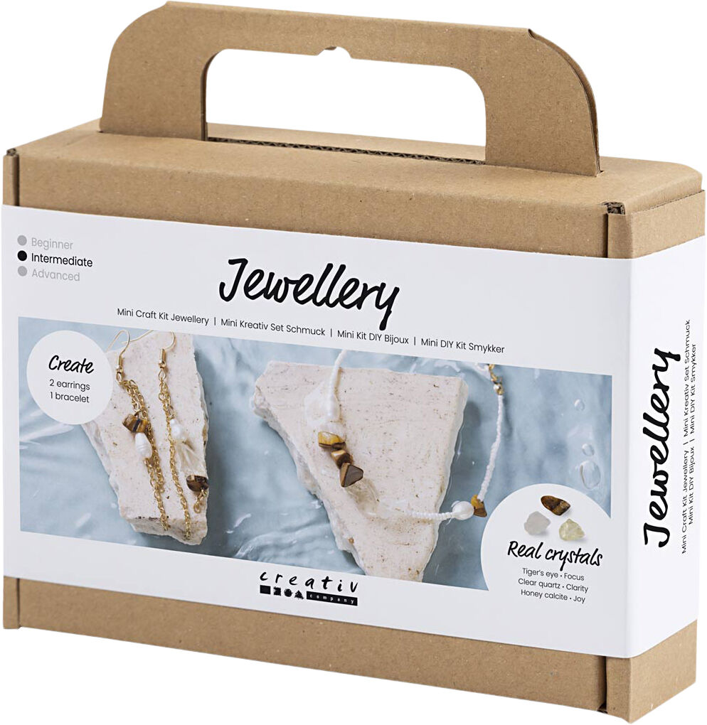 Mini DIY Kit Smykker, Krystalhalsk&aelig;de og -&oslash;reringe