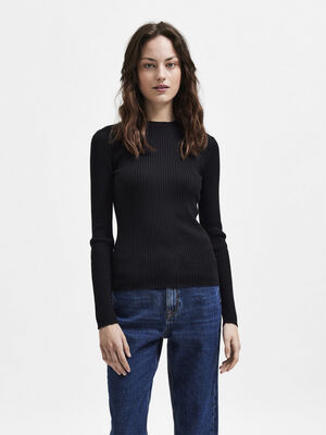 SLFLYDIA NEW RIB LS KNIT O-NECK B