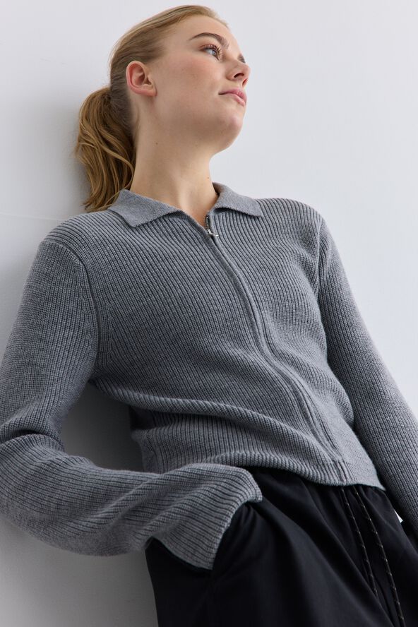 Wool Zip Cardigan Keep Me
