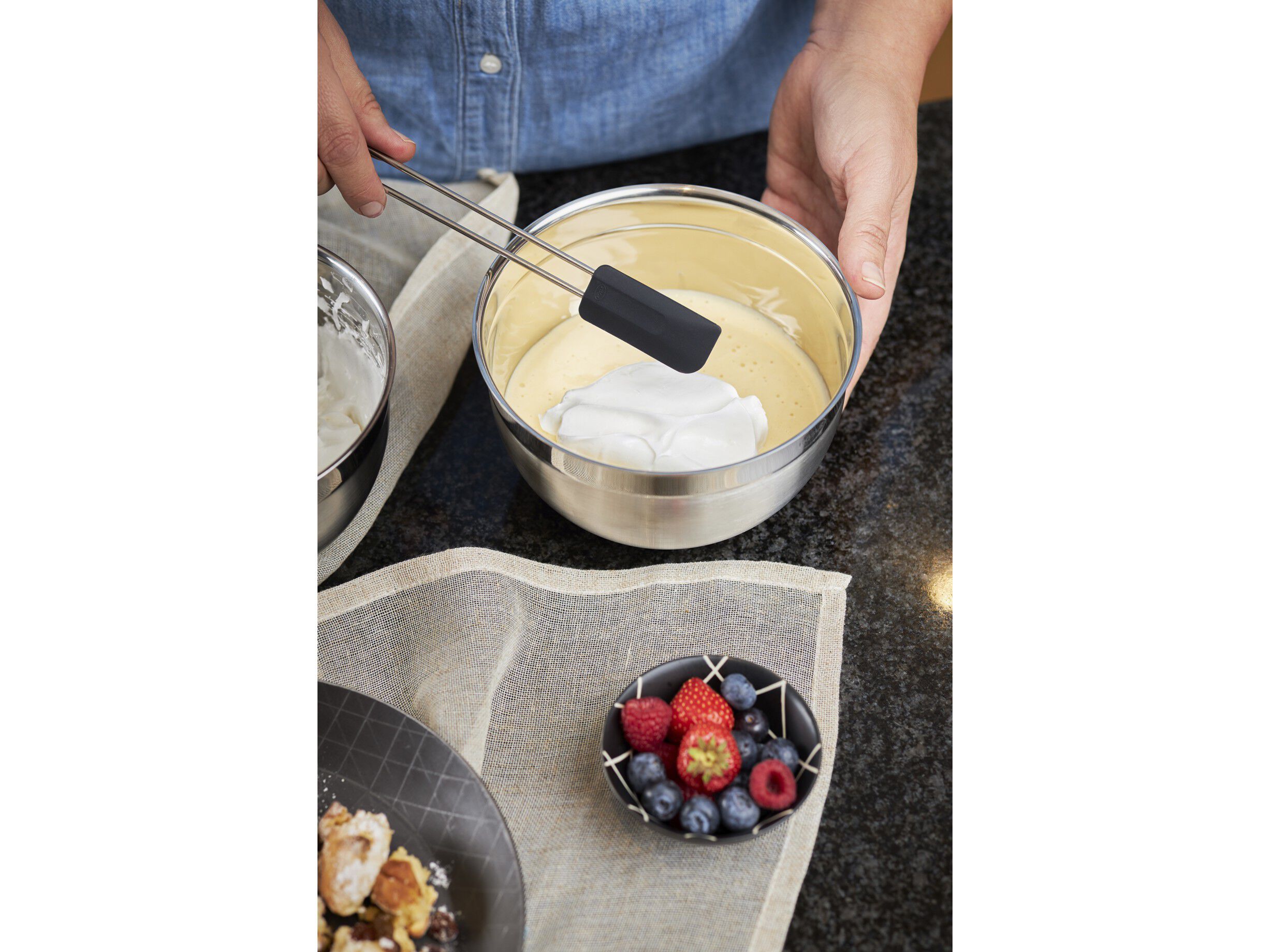 Spatel/dejskraber smal 26 cm St&aring;l/Sort