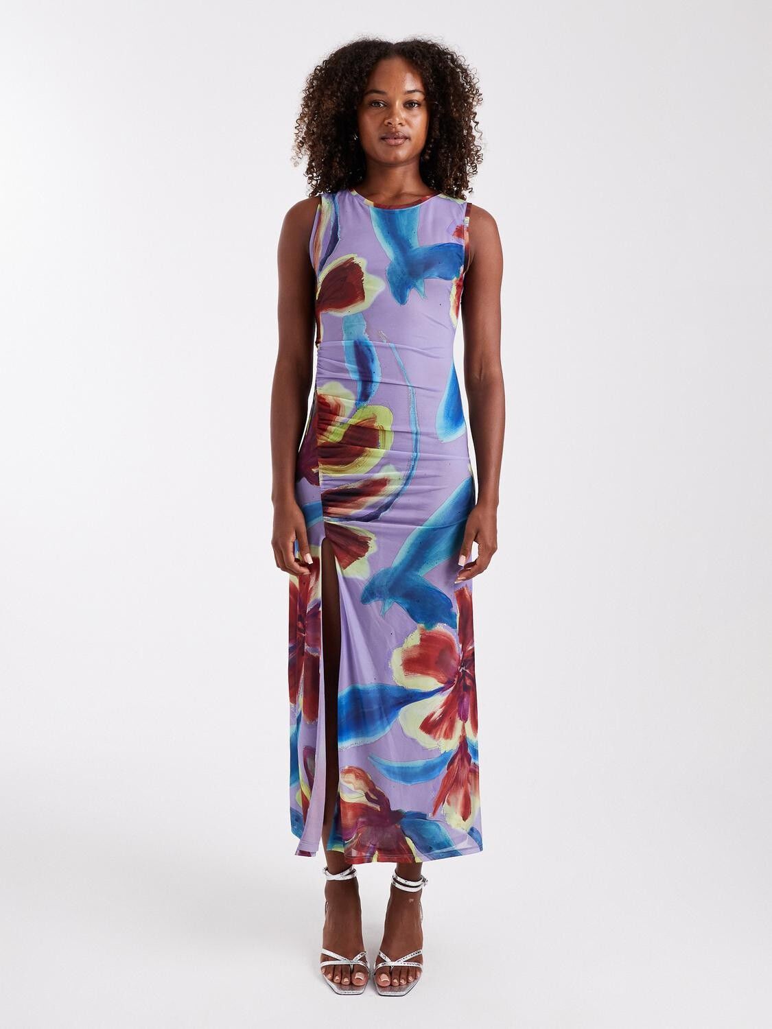 TSMARY MESH RUCHED MAXI DRESS JRS
