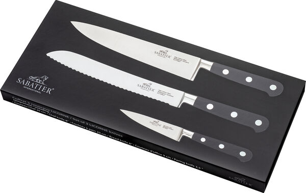 Knivsæt Licorne 3 dele Stål/Sort