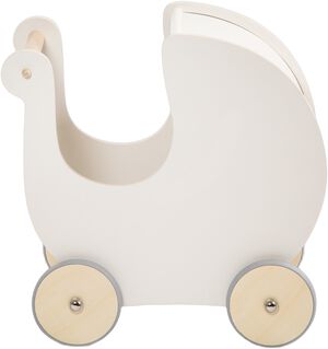 Dukkevogn i træ, classic white
