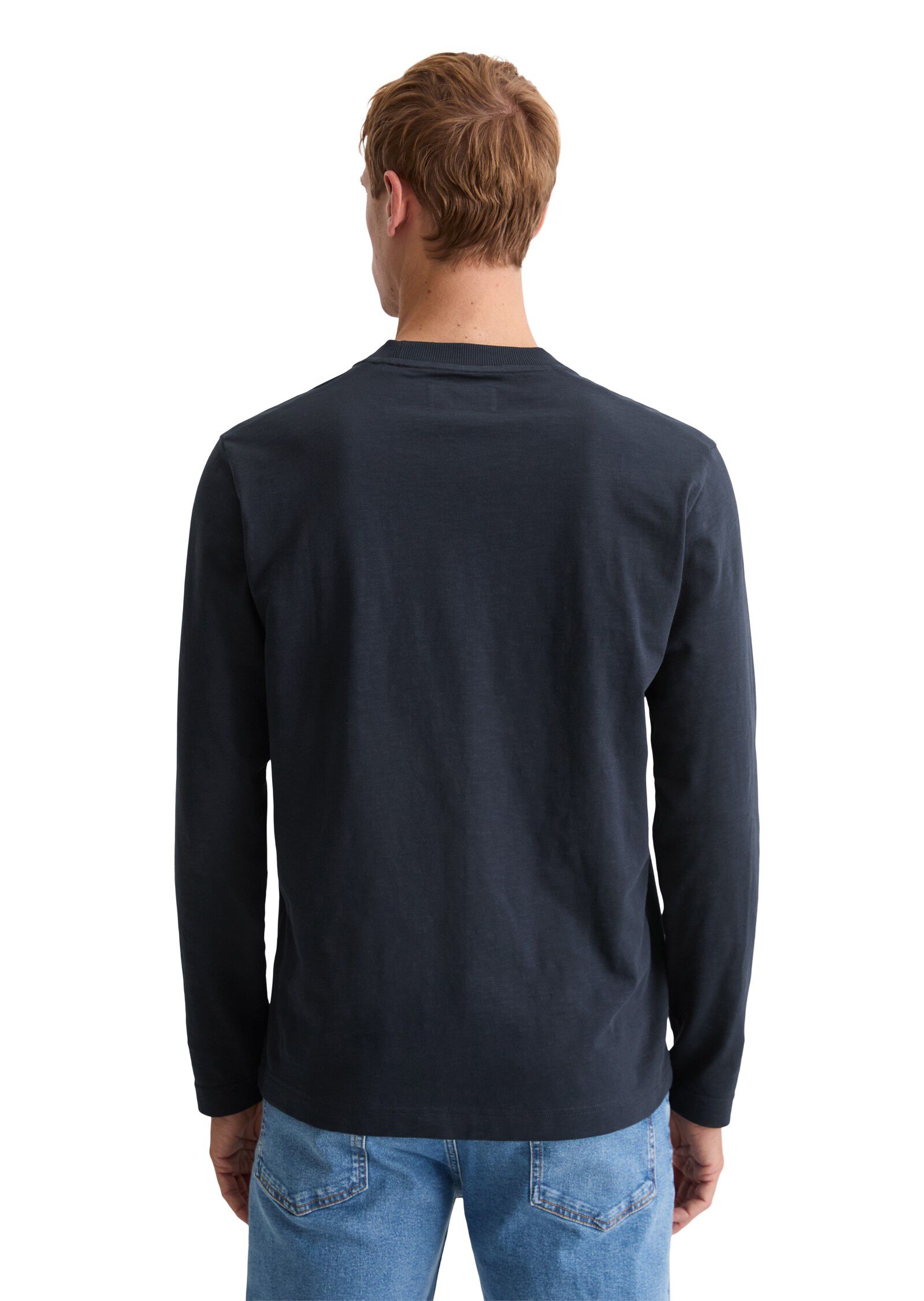 T-shirt, long sleeve, ribbed neck t