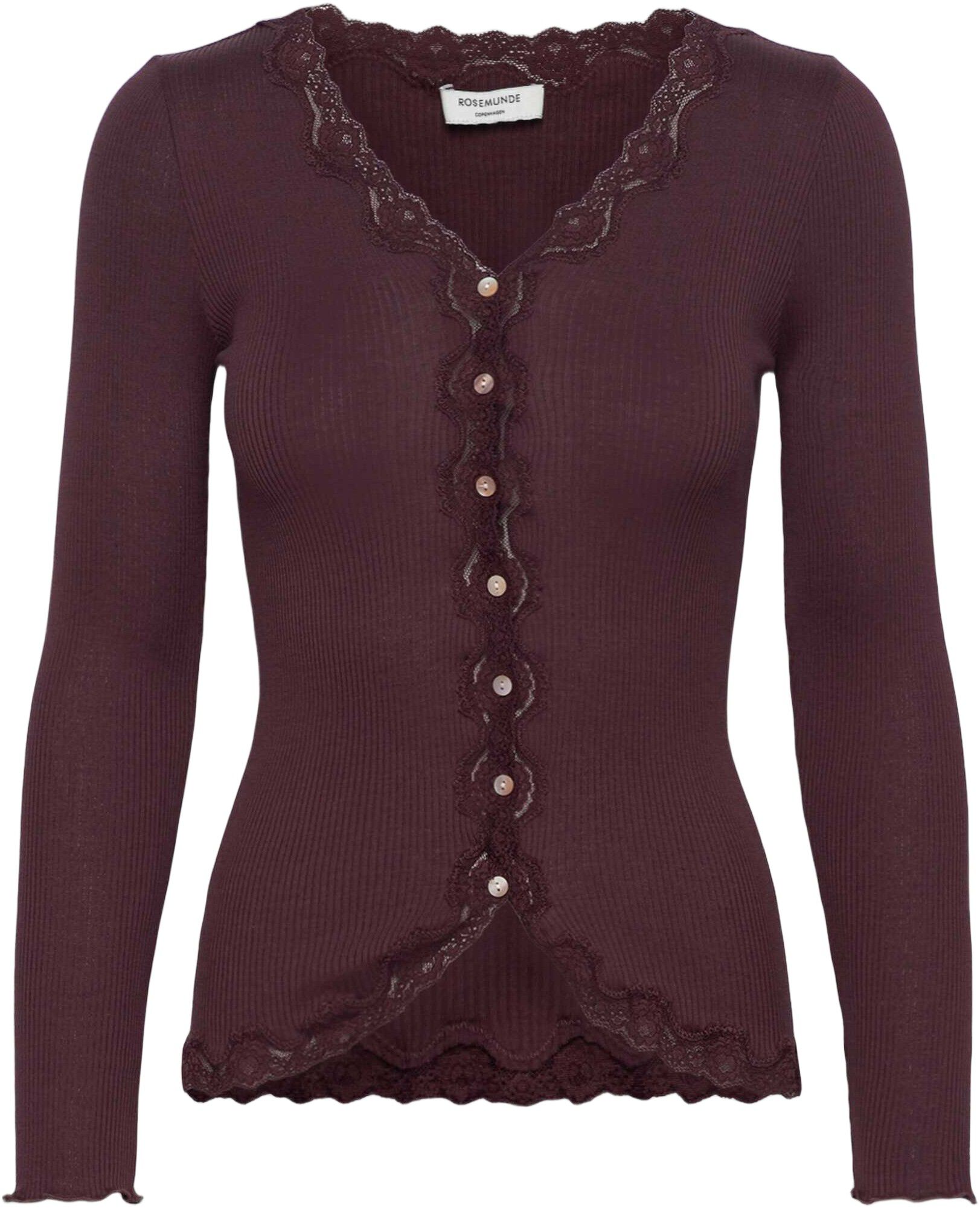 RWBabette Silk LS V-neck Lace Cardigan