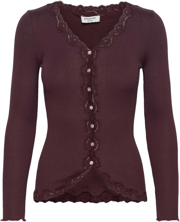 RWBabette Silk LS V-neck Lace Cardigan