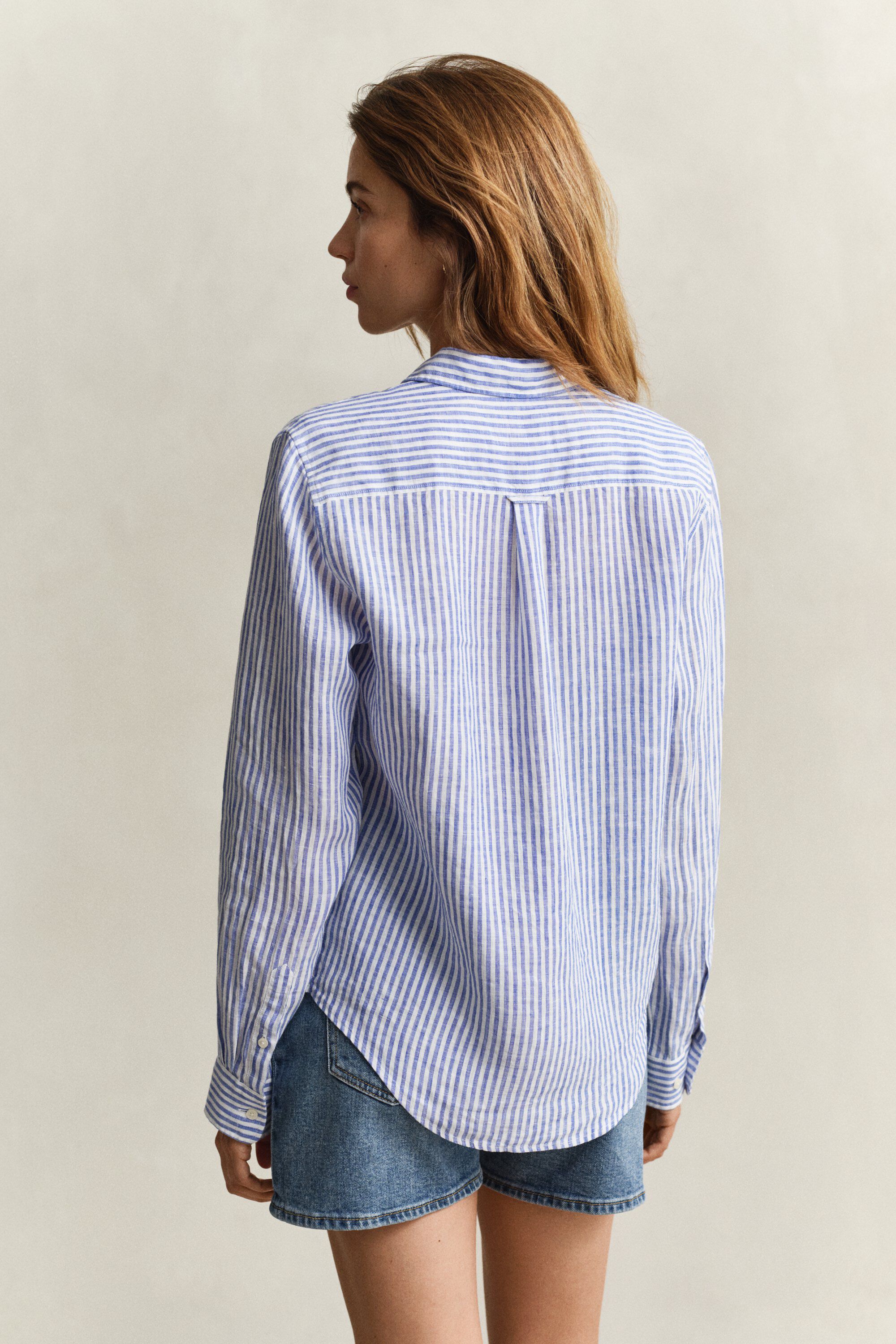 REG STRIPED LINEN LS SHIRT