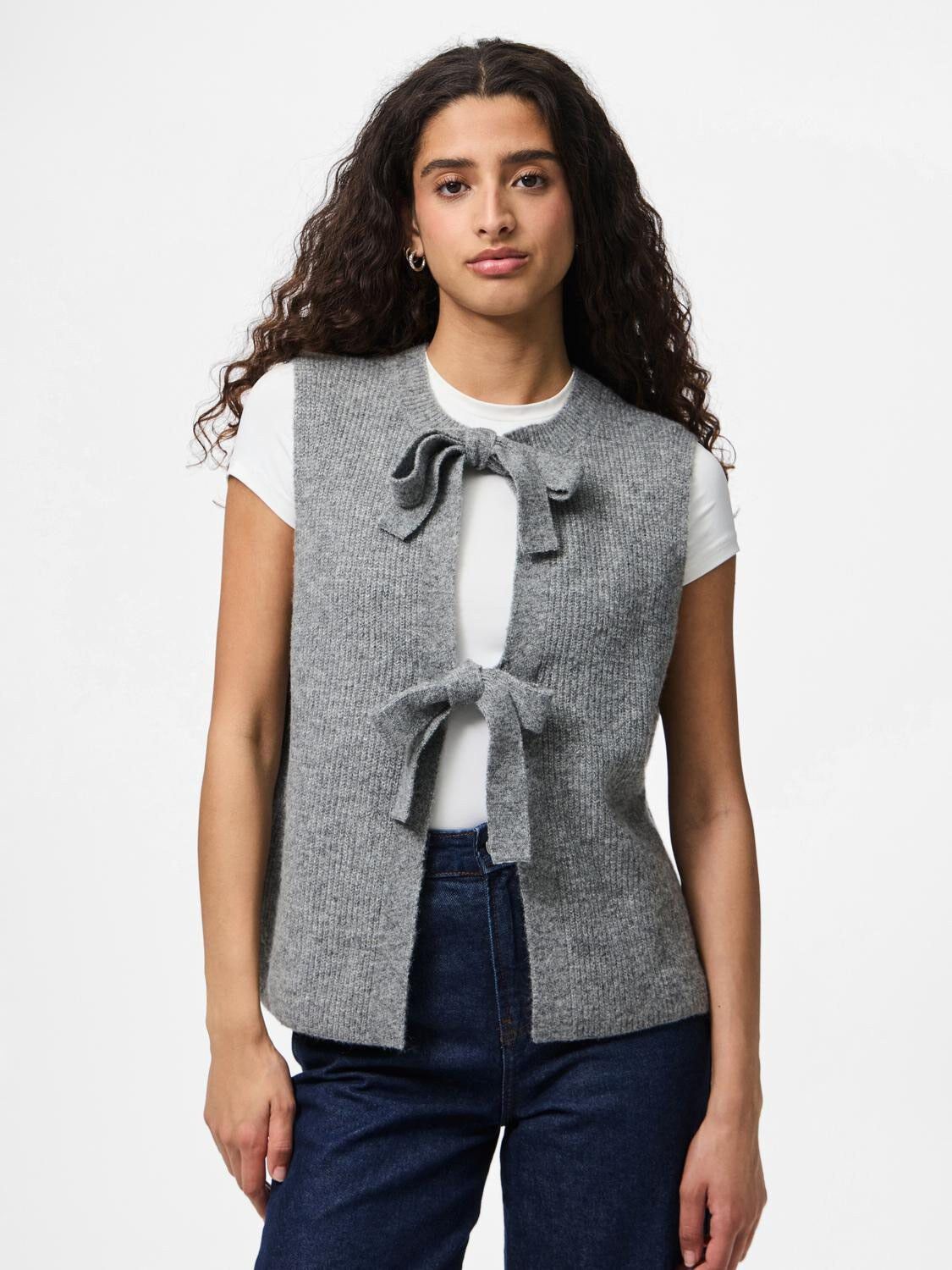 PCSILLY SL REV TIE VEST KNIT NOOS B