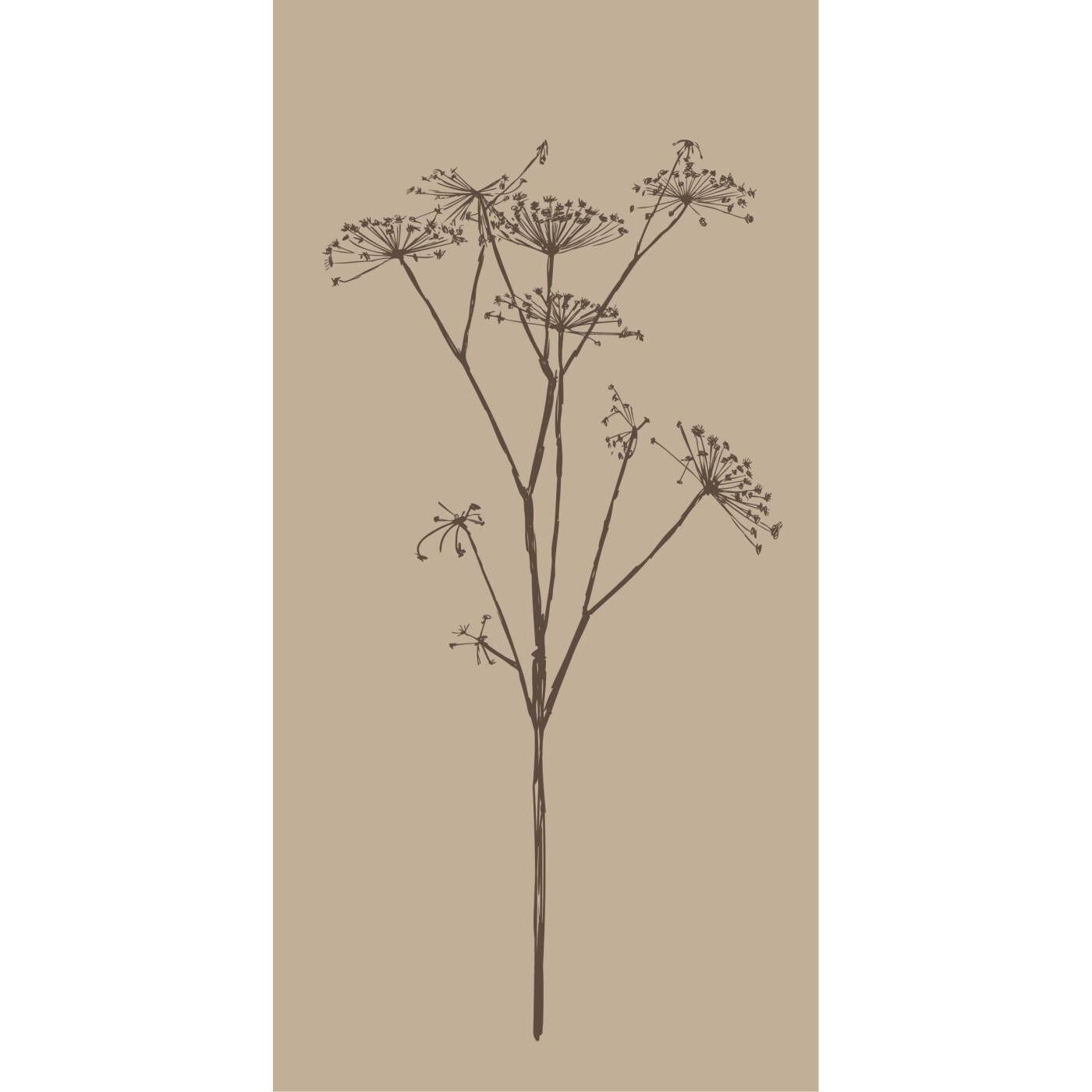 Serviet beige m/brun sk&aelig;rmblomst