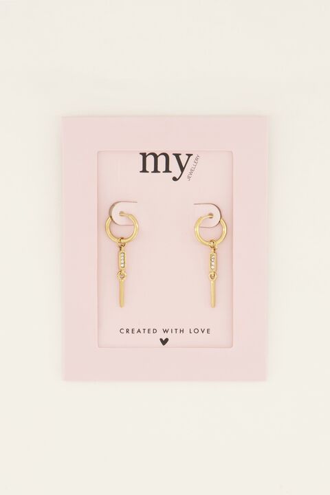 Bar earrings with rhinestone