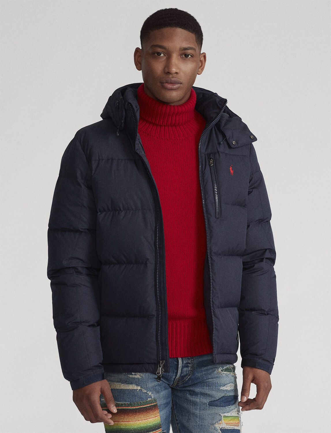 Water repellent down jacket top