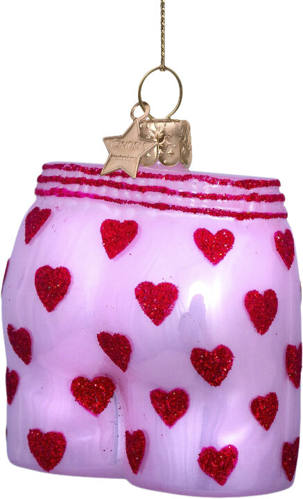 Ornament glas lyser&oslash;de boxershorts H7,5cm