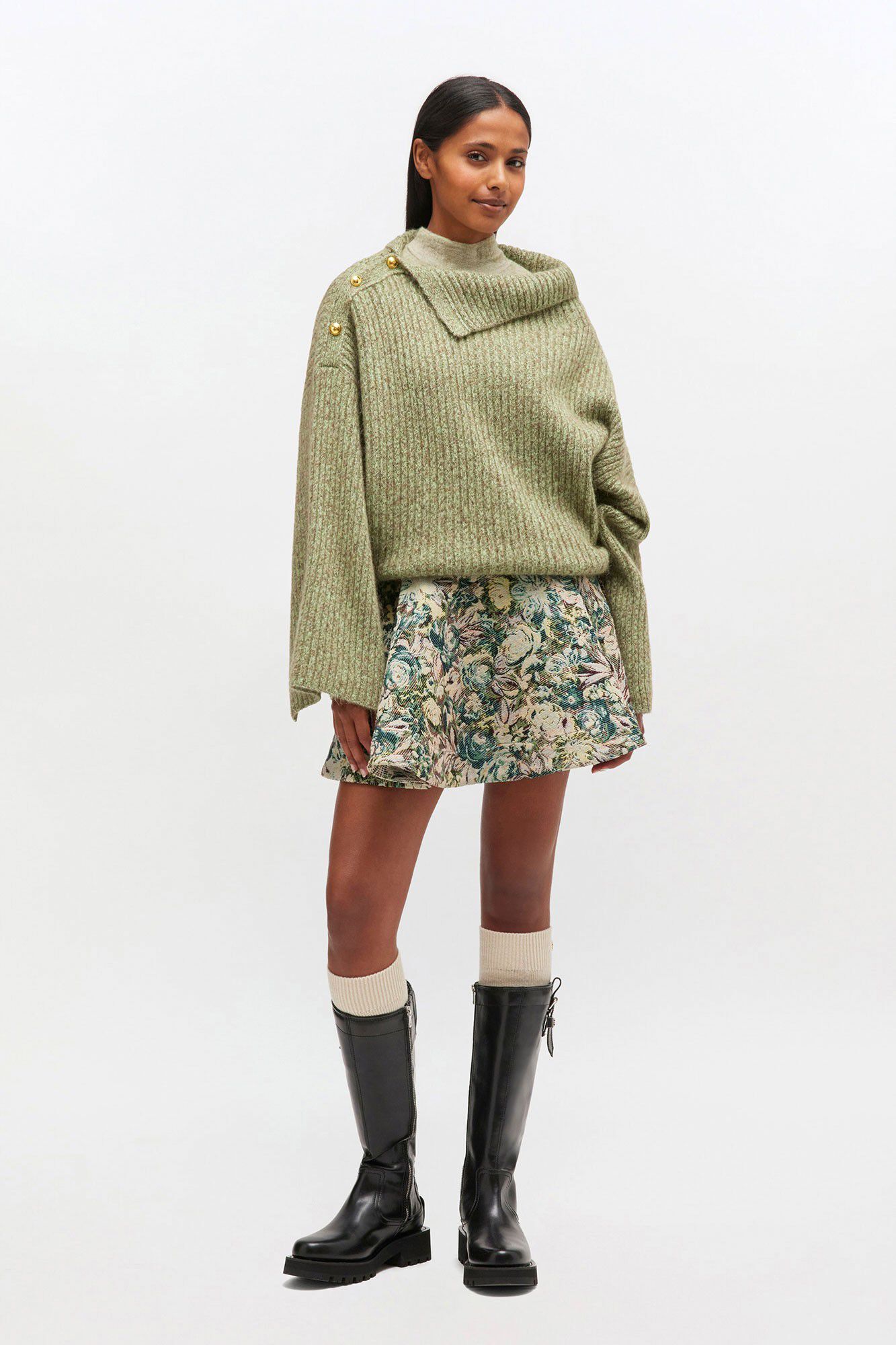 Melange Brushed Mohair Oversized Sw