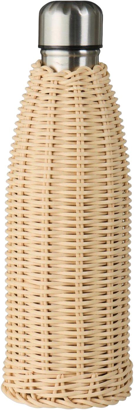 Termoflaske brun polyrattan h&aring;ndflettet 500 ml