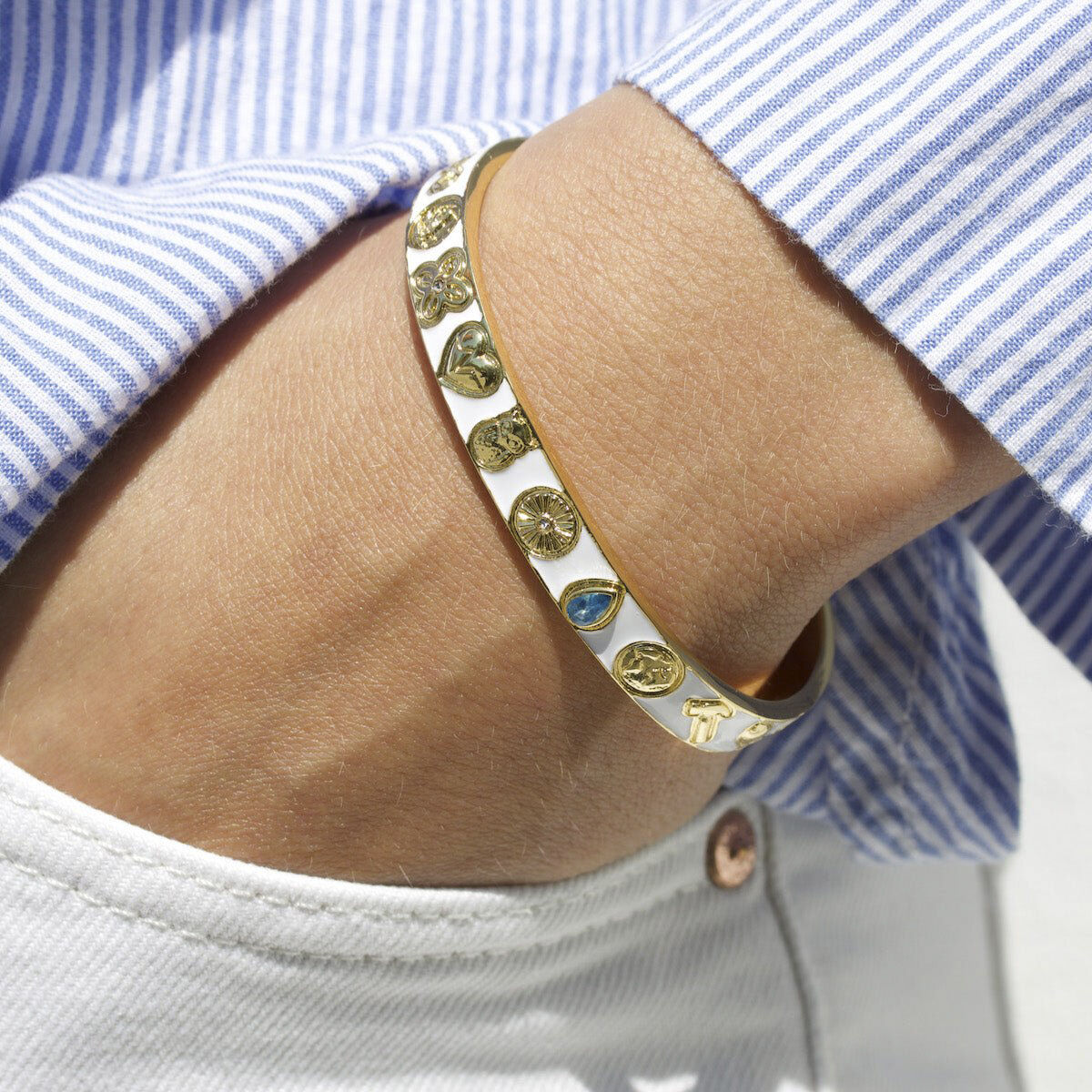 Global Goals Bangle - White