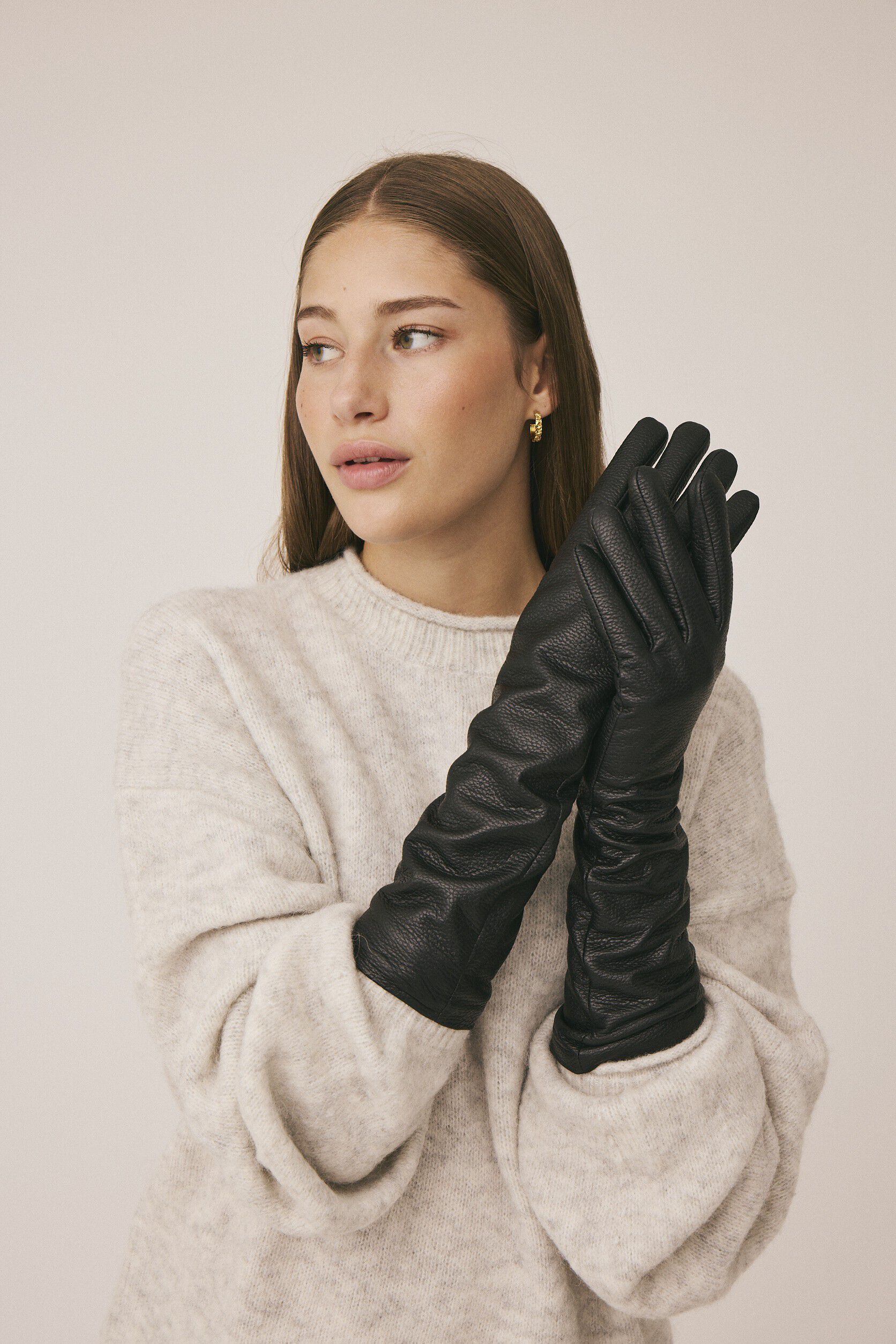 Maya 3 Lange l&aelig;der hansker - 100% l&aelig;der LWG