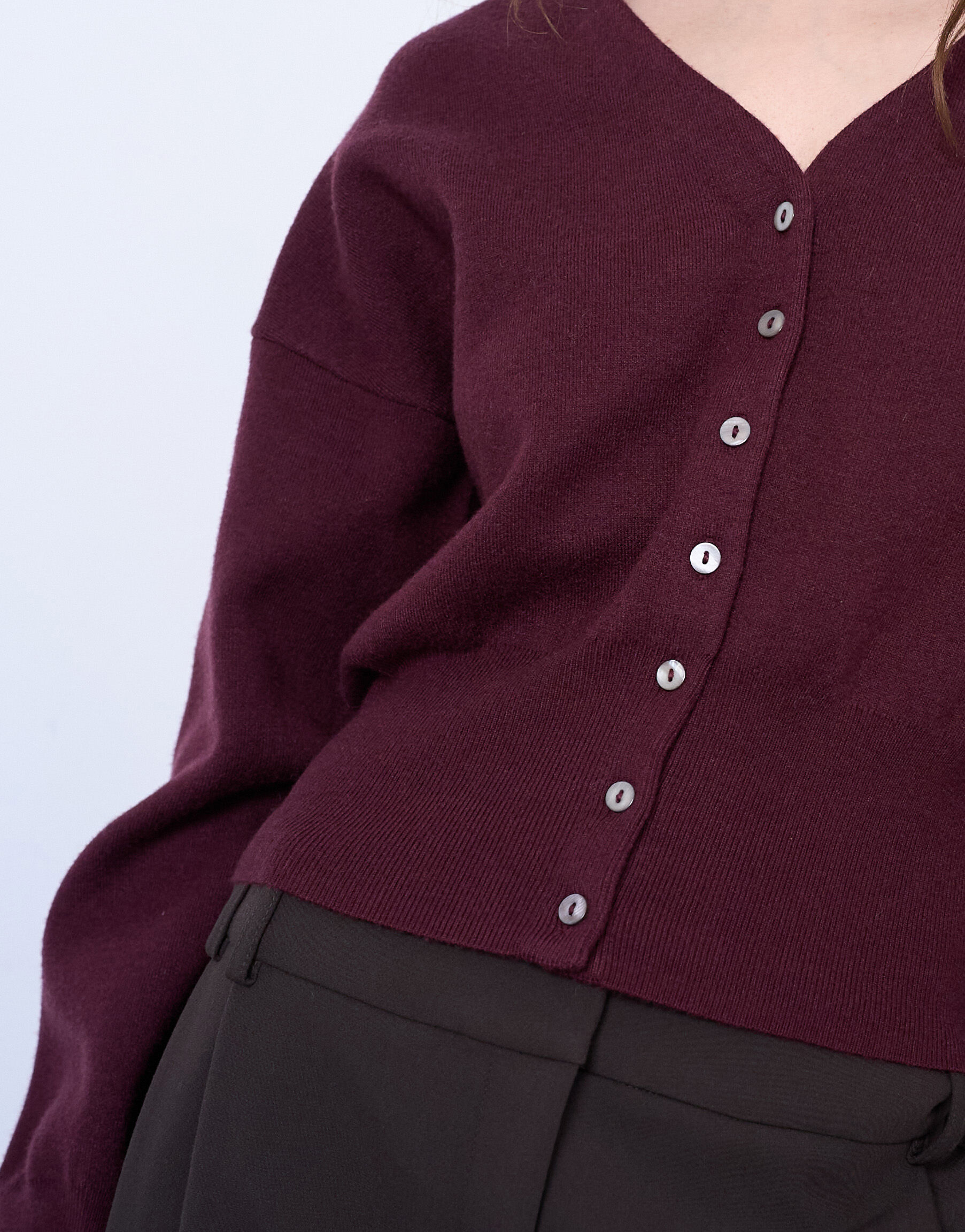 TSCOMPACT LS V-NECK CARDIGAN NOOS - COTTON