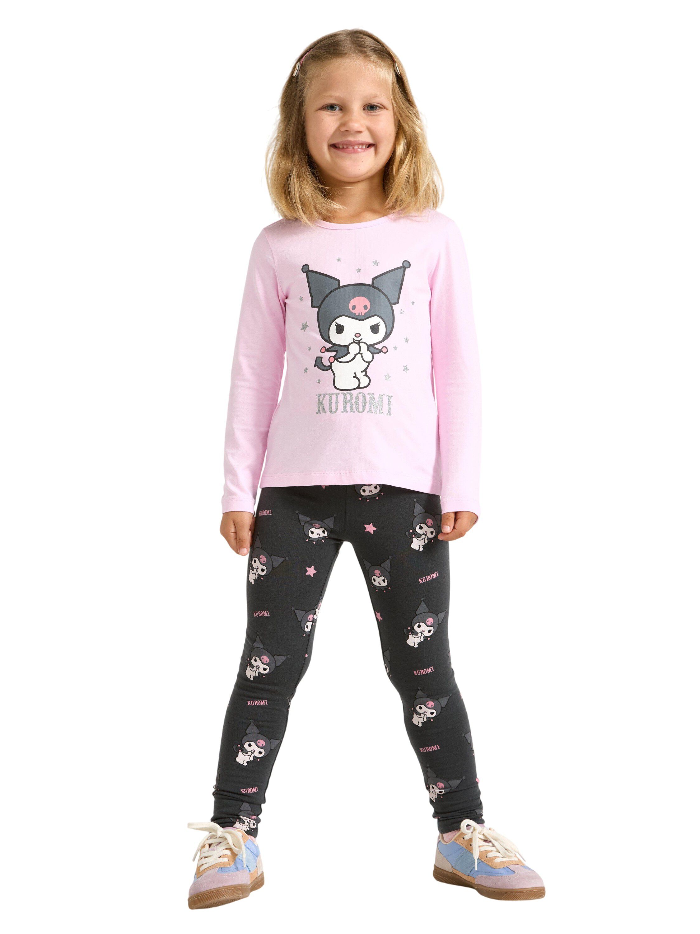 Leggings i mjuk bomullstrik&aring; med bo