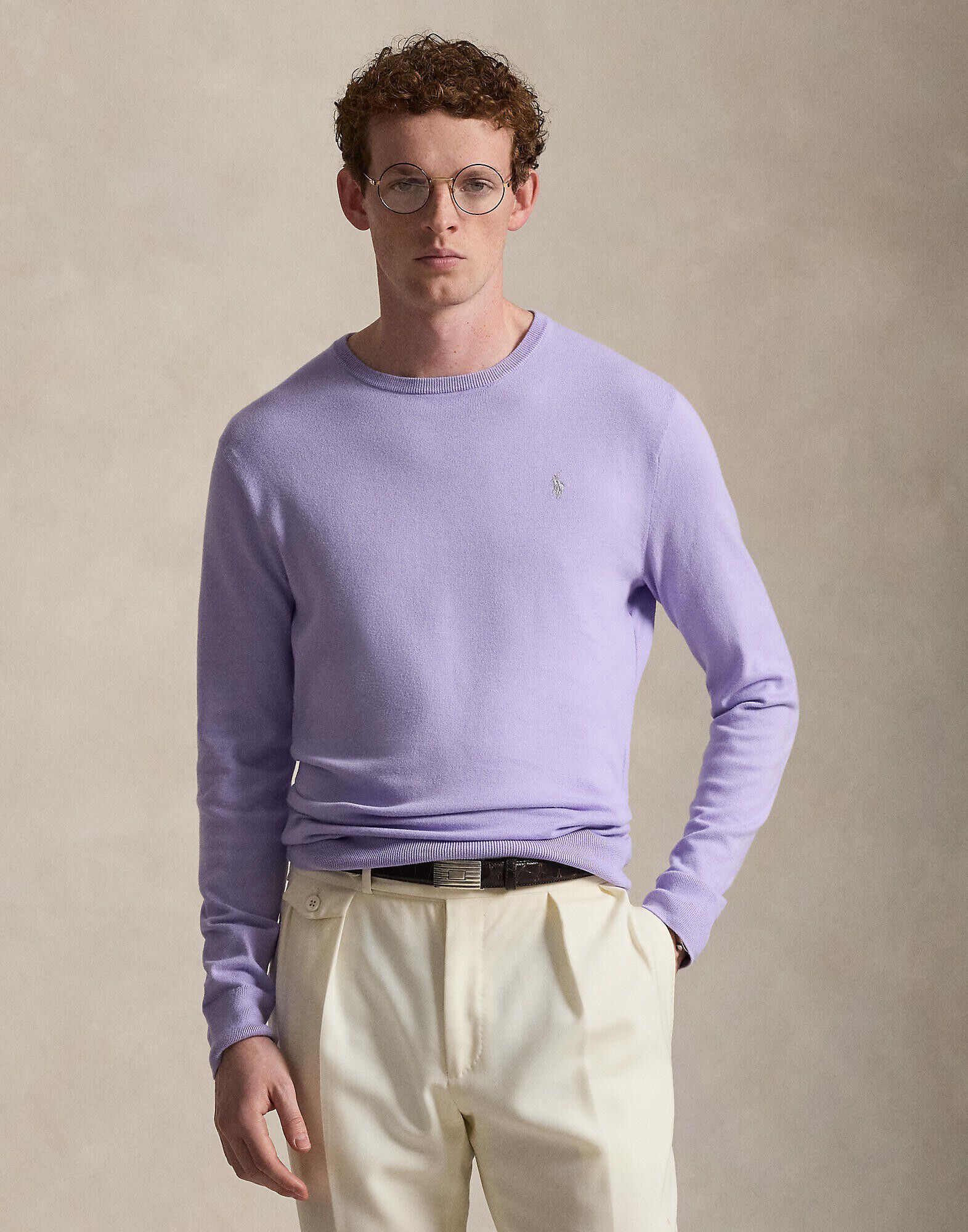 Slim Fit Textured Cotton Sweater