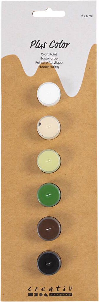 Plus Color Hobbymaling, natur, 6x5ml.