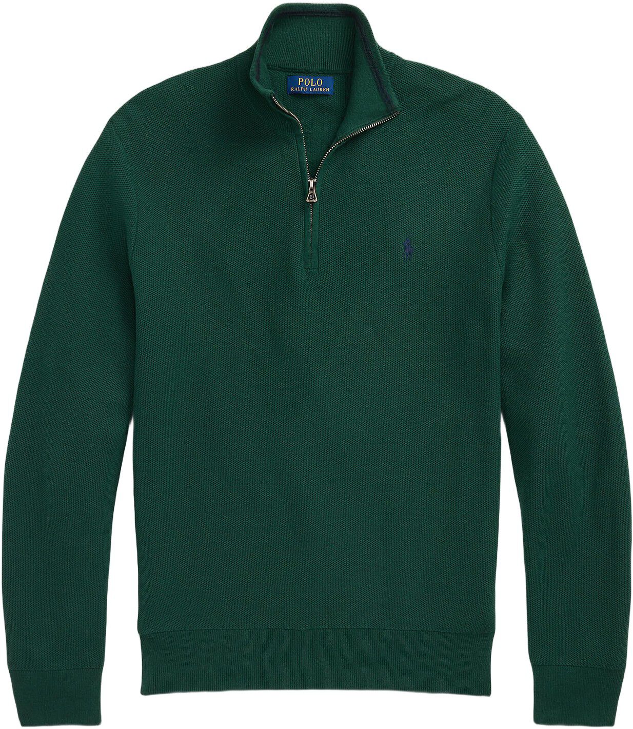 Mesh-Knit Cotton Quarter-Zip Sweater