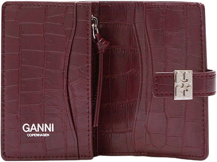 Slim Card Holder With Flap Croco