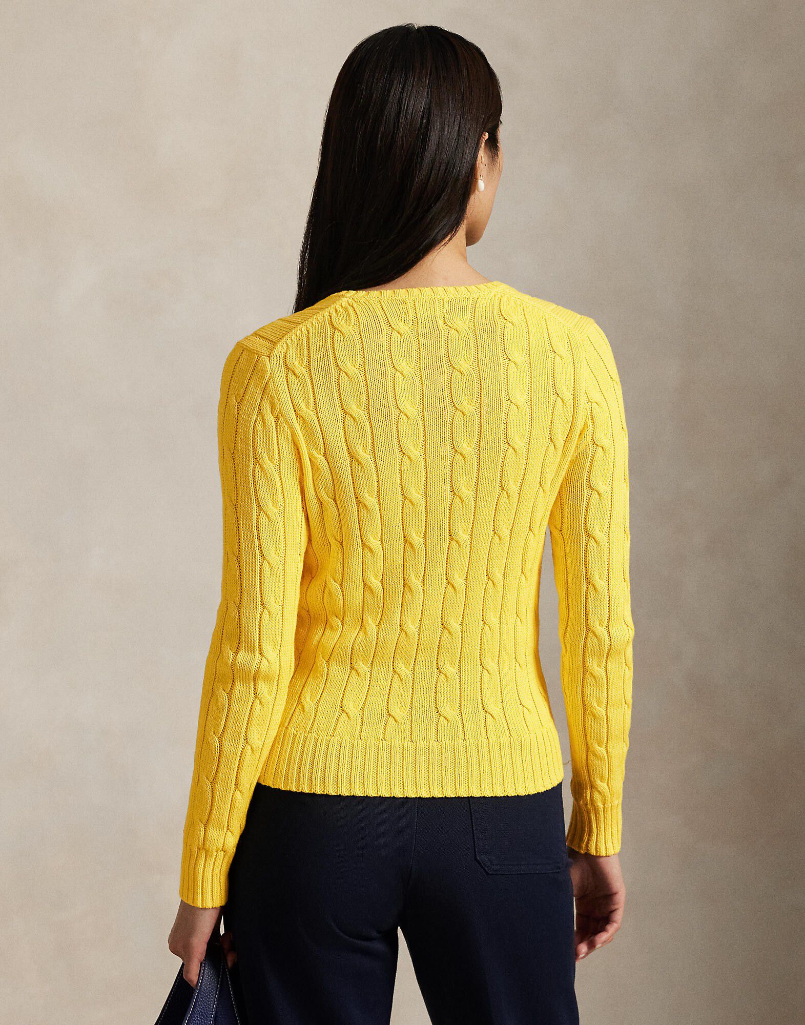 Cable-Knit Cotton V-Neck Sweater