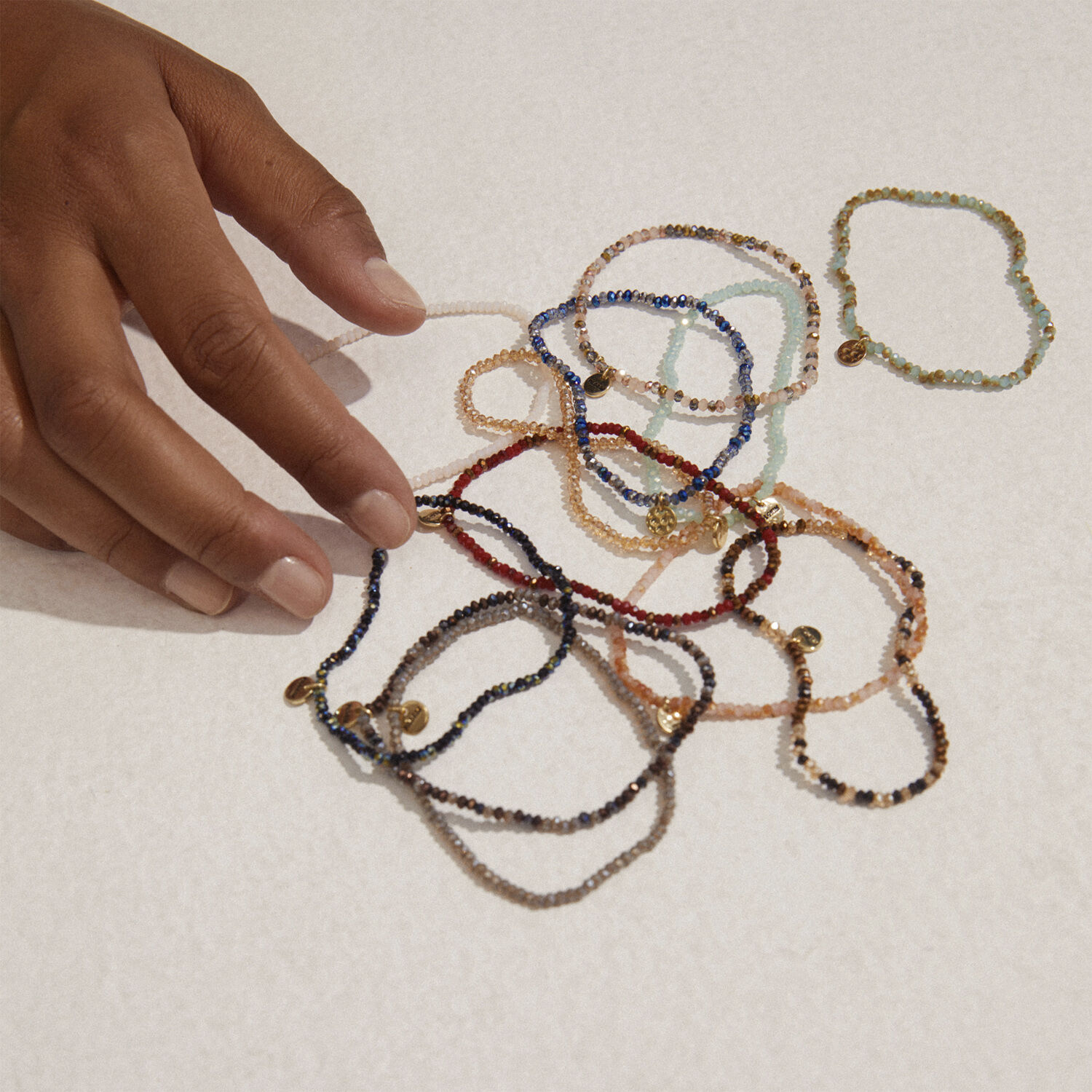 INDIE bracelet brown, gold-plated