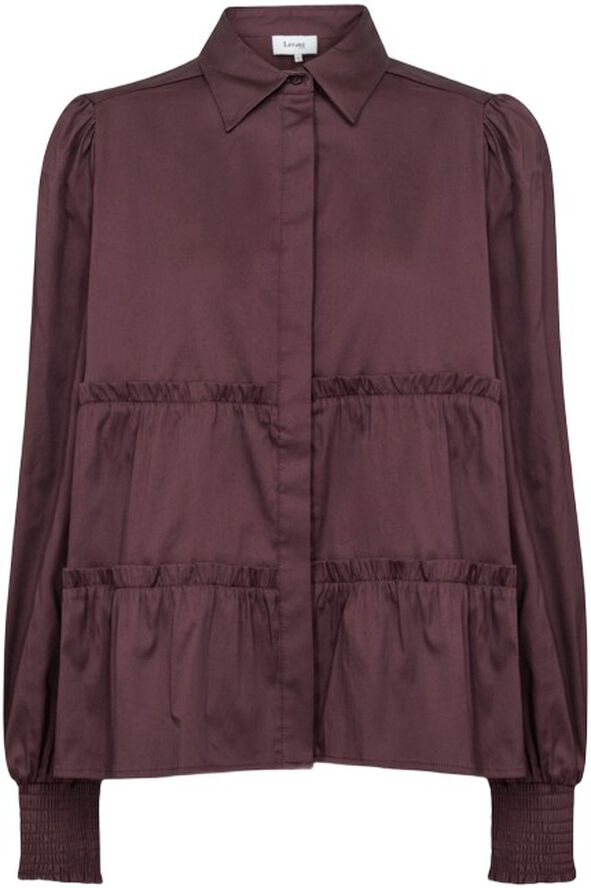 LR-ISLA SOLID 95 Skjorte Bordeaux