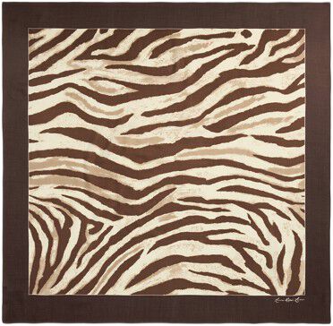 Zebra-Print Wool-Silk Square Scarf