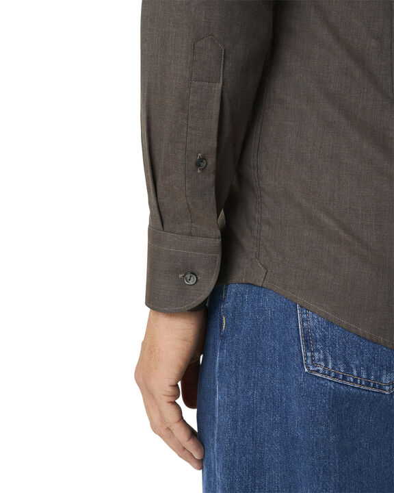 Slim Fit Herringbone Wrinkle Free Flannel Shirt